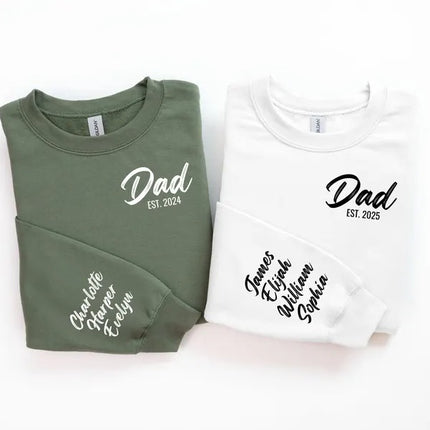 Custom Dad Sweatshirt With Kids Names, Personalised Dad With Est Date Sweater, New Dad To Be Jumper, Dad Birthday Gifts, Fathers Day Gifts