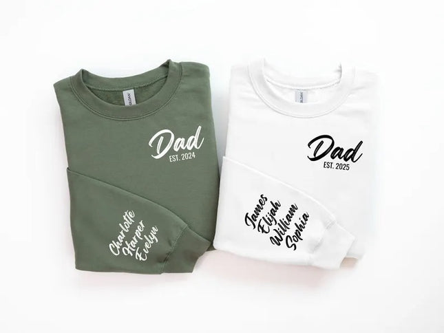 Custom Dad Sweatshirt With Kids Names, Personalised Dad With Est Date Sweater, New Dad To Be Jumper, Dad Birthday Gifts, Fathers Day Gifts