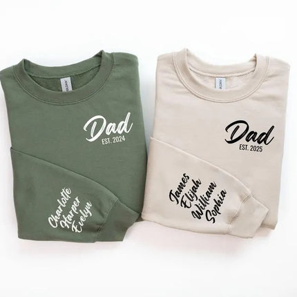Custom Dad Sweatshirt With Kids Names, Personalised Dad With Est Date Sweater, New Dad To Be Jumper, Dad Birthday Gifts, Fathers Day Gifts