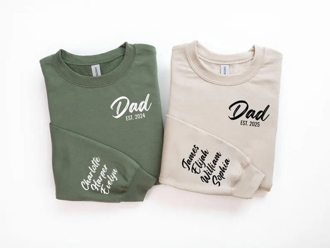 Custom Dad Sweatshirt With Kids Names, Personalised Dad With Est Date Sweater, New Dad To Be Jumper, Dad Birthday Gifts, Fathers Day Gifts