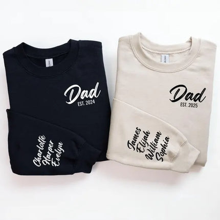 Custom Dad Sweatshirt With Kids Names, Personalised Dad With Est Date Sweater, New Dad To Be Jumper, Dad Birthday Gifts, Fathers Day Gifts