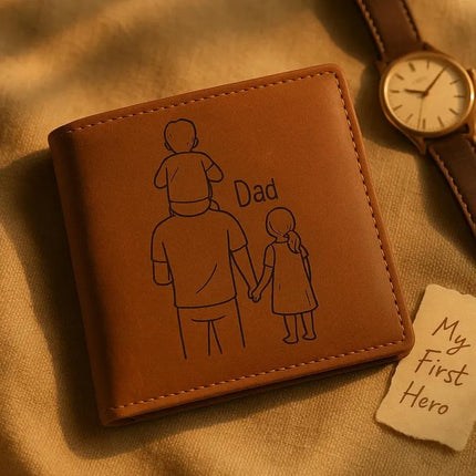 Personalised Fathers Day Wallet, Custom Portrait From Photo Wallet, Dad Birthday Gifts