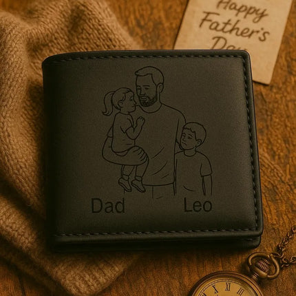 Personalised Fathers Day Wallet, Custom Portrait From Photo Wallet, Dad Birthday Gifts