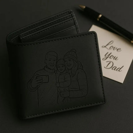 Personalised Fathers Day Wallet, Custom Portrait From Photo Wallet, Dad Birthday Gifts