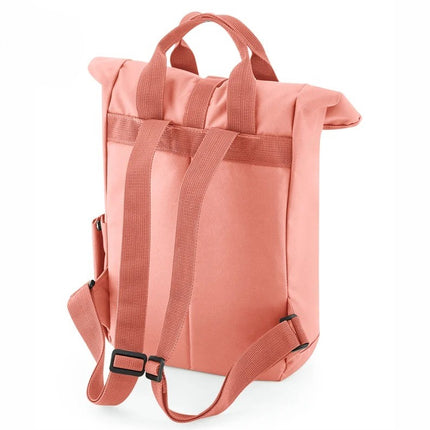 Personalised Backpack, Custom Name or Initials Printed Backpack, Twin Handle Roll-Top Travel Bags, 100 Polyester Bags, Back to School Gifts