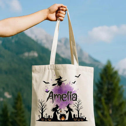 Custom Halloween Tote Bags – Personalised Name Trick‑Or‑Treat Halloween Tote, Fall Gifts