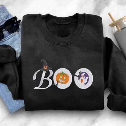 Halloween Cookies Embroidered Sweatshirt, Boo Ghost Halloween Jumper, Halloween Gifts