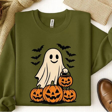 Ghost Halloween Sweatshirt, Spooky Halloween Fall Jumper, Autumn Halloween Gifts