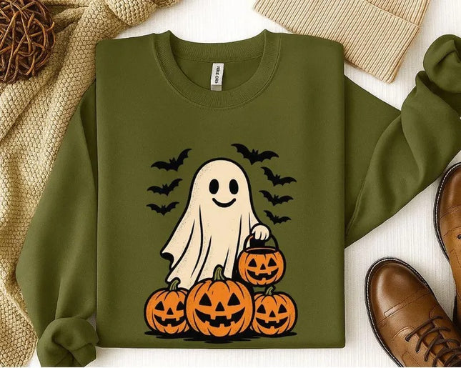 Ghost Halloween Sweatshirt, Spooky Halloween Fall Jumper, Autumn Halloween Gifts