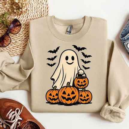 Ghost Halloween Sweatshirt, Spooky Halloween Fall Jumper, Autumn Halloween Gifts
