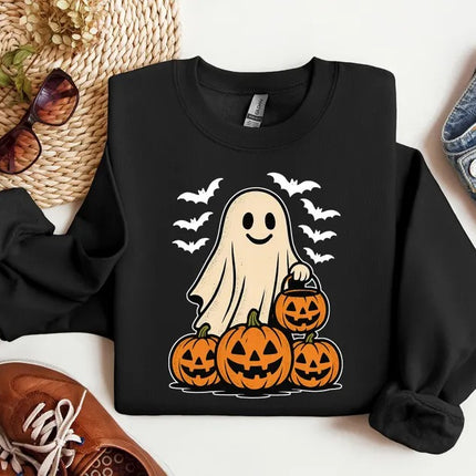 Ghost Halloween Sweatshirt, Spooky Halloween Fall Jumper, Autumn Halloween Gifts