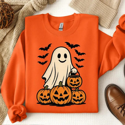 Ghost Halloween Sweatshirt, Spooky Halloween Fall Jumper, Autumn Halloween Gifts