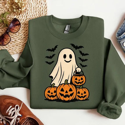 Ghost Halloween Sweatshirt, Spooky Halloween Fall Jumper, Autumn Halloween Gifts