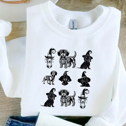 Halloween Dachshund Dog Sweatshirt – Dog Lovers Crewneck Jumper, Spooky Season Gifts