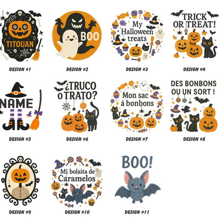 Halloween Trick or Treat Bags, Halloween Candy Bag for Kids, Spooky Pumpkin Totes