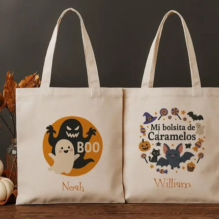 Halloween Trick or Treat Bags, Halloween Candy Bag for Kids, Spooky Pumpkin Totes