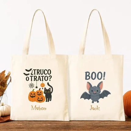 Halloween Trick or Treat Bags, Halloween Candy Bag for Kids, Spooky Pumpkin Totes