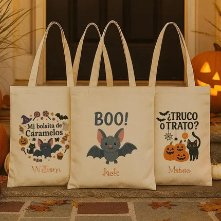 Halloween Trick or Treat Bags, Halloween Candy Bag for Kids, Spooky Pumpkin Totes