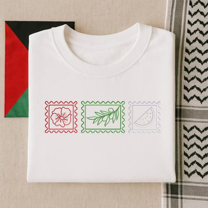 Subtle Palestine Embroidered Shirts, Palestine Solidarity Tees, Gifts for Muslims