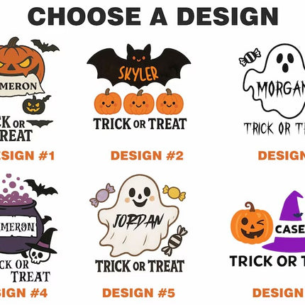 Custom Halloween Trick or Treat Bag for Kids, Name Pumpkin Ghost Printed Bag