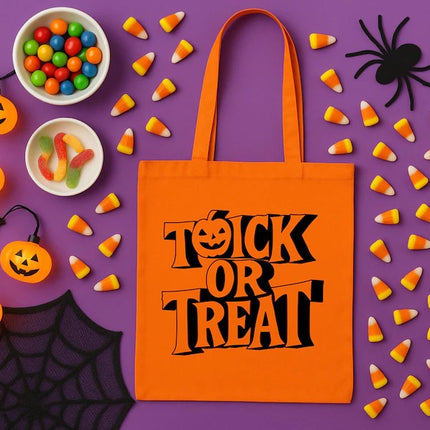 Personalised Trick or Treat Halloween Tote Bag, Halloween Bag Gifts for Her, Spooky Totes