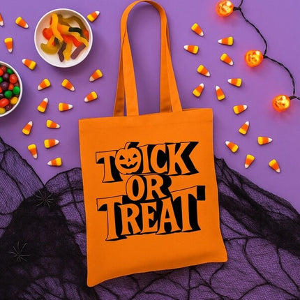 Personalised Trick or Treat Halloween Tote Bag, Halloween Bag Gifts for Her, Spooky Totes