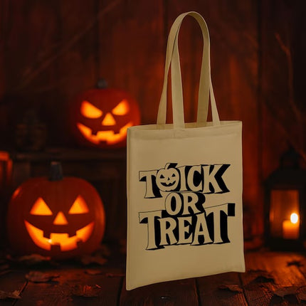 Personalised Trick or Treat Halloween Tote Bag, Halloween Bag Gifts for Her, Spooky Totes