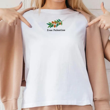 Embroidered Palestine Tshirt, Love Palestinian Shirt, Palestine Olives Tee Tops