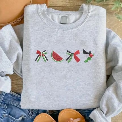 Palestine Embroidered Sweatshirt, Gaza Crewneck Jumper, Free Palestine Gaza March Outfits, Human Rights Gift, Palestine Support Muslims Gift