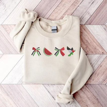 Palestine Embroidered Sweatshirt, Gaza Crewneck Jumper, Free Palestine Gaza March Outfits, Human Rights Gift, Palestine Support Muslims Gift