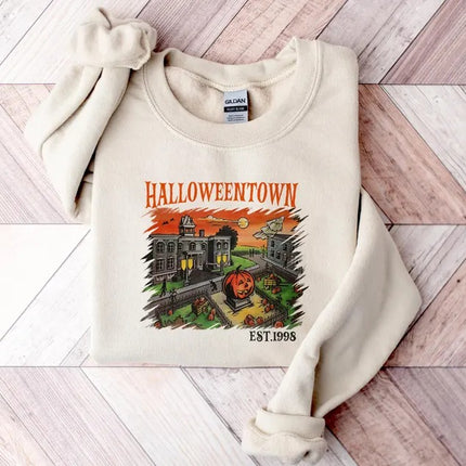 Halloweentown Sweatshirt, Retro Halloweentown University Est 1998 Printed Sweater, Halloween Jumper, Fall Unisex Sweaters, Halloween Outfits