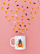 Halloween Cat Mugs, Funny Cat With Knife Printed Mug, 11oz White Ceramic Cat Mugs, Cat Lover Gifts, Halloween Ice Coffee Mug, Halloween Gift