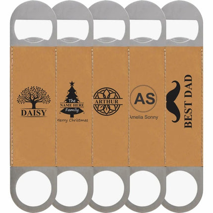 Personalised PU Leather Bar Blade Bottle Opener, Wedding Party Gifts For Groomsmen