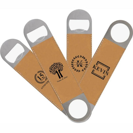 Personalised PU Leather Bar Blade Bottle Opener, Wedding Party Gifts For Groomsmen
