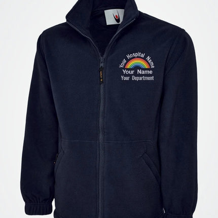 Embroidered NHS Rainbow Fleece Jacket, Custom Name, Nurse, Hospital Department Jacket, Special Offer for Healthcare Staff