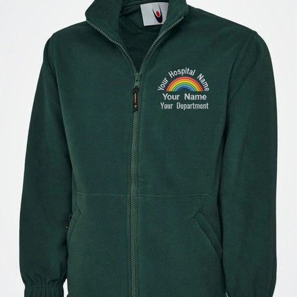 Embroidered NHS Rainbow Fleece Jacket, Custom Name, Nurse, Hospital Department Jacket, Special Offer for Healthcare Staff