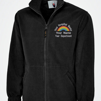 Embroidered NHS Rainbow Fleece Jacket, Custom Name, Nurse, Hospital Department Jacket, Special Offer for Healthcare Staff