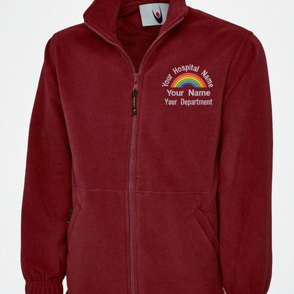 Embroidered NHS Rainbow Fleece Jacket, Custom Name, Nurse, Hospital Department Jacket, Special Offer for Healthcare Staff