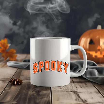 Spooky Halloween Mug, Retro Spooky Season Coffee Mug, Halloween Ceramic Printed Cups, Autumn Fall Coffee Lovers Mug, Halloween Party Gifts