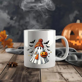 Cute Halloween Ghosts Printed Mug, Boo Ghosts Ice Coffee Mug, Vintage Fall Pumpkin Ceramic Mug, Halloween Fall Cup, Halloween Party Gifts