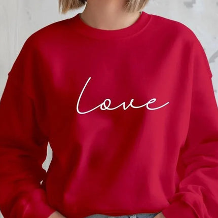 Valentine Love Sweatshirt, Love Printed Sweater for women, Couple Matching Jumper