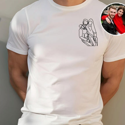 Personalised Couple Photo Portrait Shirt, Custom Photo Printed Portrait Shirt, Valentines Day Matching Tops for His & Hers, Anniversary Gift