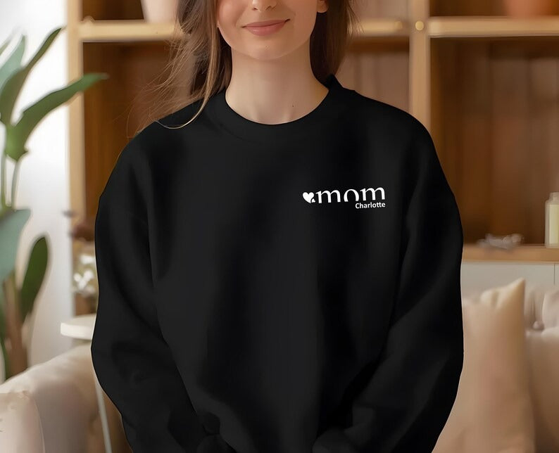 Custom Mama Est 2025 Sweatshirt, Personalised Mama To Be Printed Sweater, Pregnancy Announcement Crewneck Jumper, Mothers Day Gifts for Her