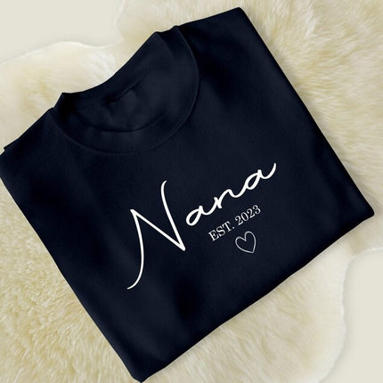 Personalised Nana Sweatshirt, Custom Kids Name Pullover, Grandma Gift Idea