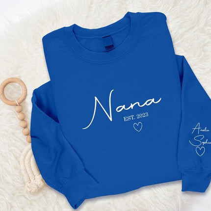 Personalised Nana Sweatshirt, Custom Kids Name Pullover, Grandma Gift Idea