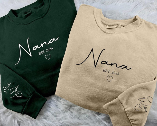 Personalised Nana Sweatshirt, Custom Kids Name Pullover, Grandma Gift Idea