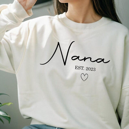 Personalised Nana Sweatshirt, Custom Kids Name Pullover, Grandma Gift Idea