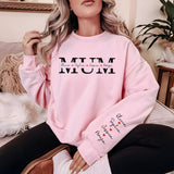 Personalized Kids Name Mama Sweatshirt, Custom Name on Sleeve and Chest Sweater, Mothers Day Jumper, Gift for New Mum, Birthday Gift for Her