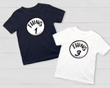 Custom Thing 1 Thing 2 Shirt, Personalised Boys and Girls T-Shirt, World Book Day Tops, Family Matching Youth Kids Tee, School Party Gifts