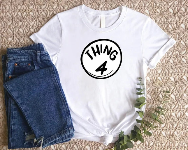 Custom Thing 1 Thing 2 Shirt, Personalised Boys and Girls T-Shirt, World Book Day Tops, Family Matching Youth Kids Tee, School Party Gifts